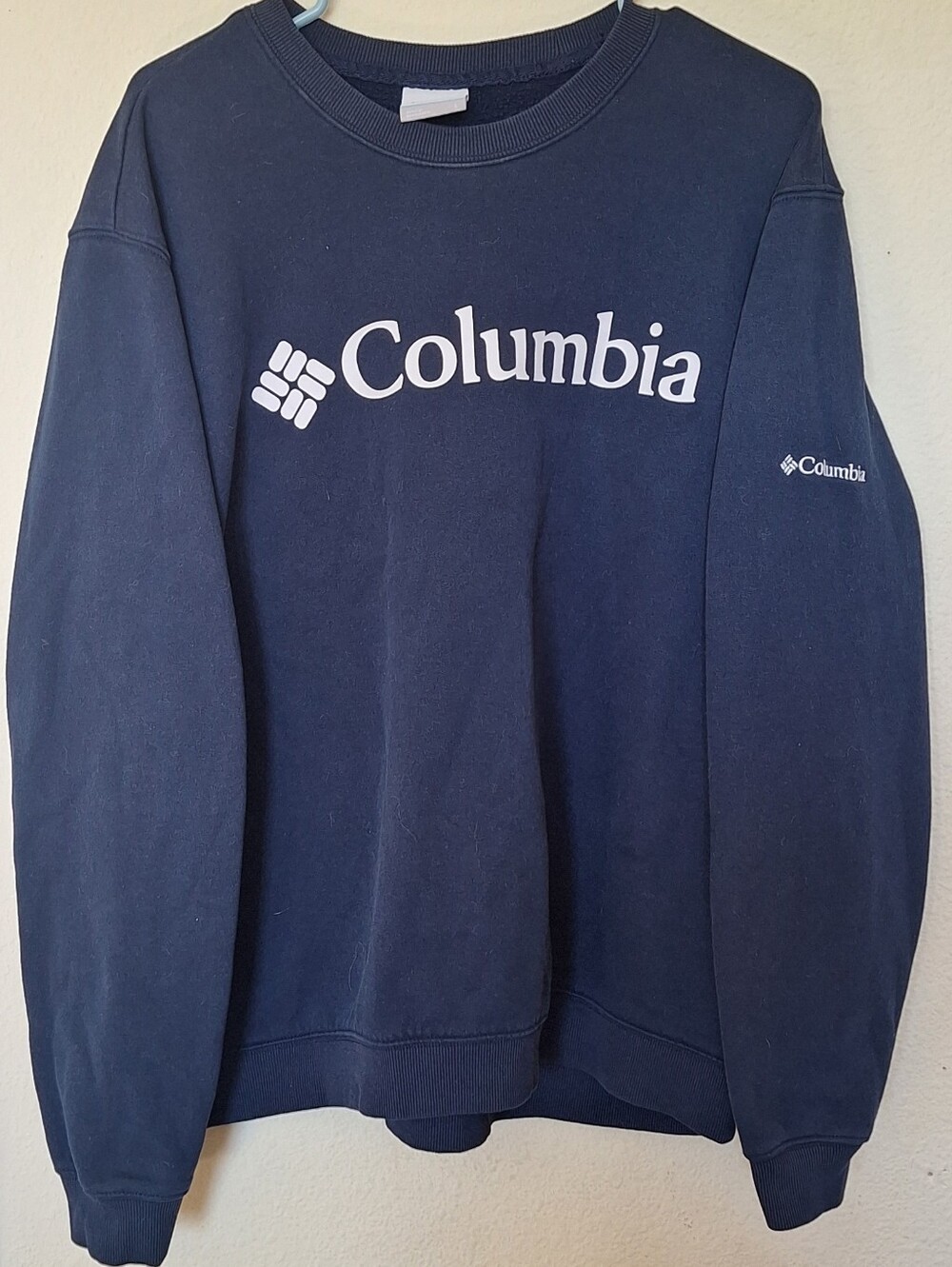 Columbia Navy Crewneck Sweatshirt with White Logo